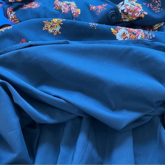 Modcloth Navy Floral Sentimental Retro Dress Size Small - Picture 4 of 16